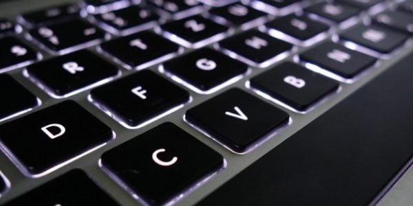 Close up image of laptop keyboard